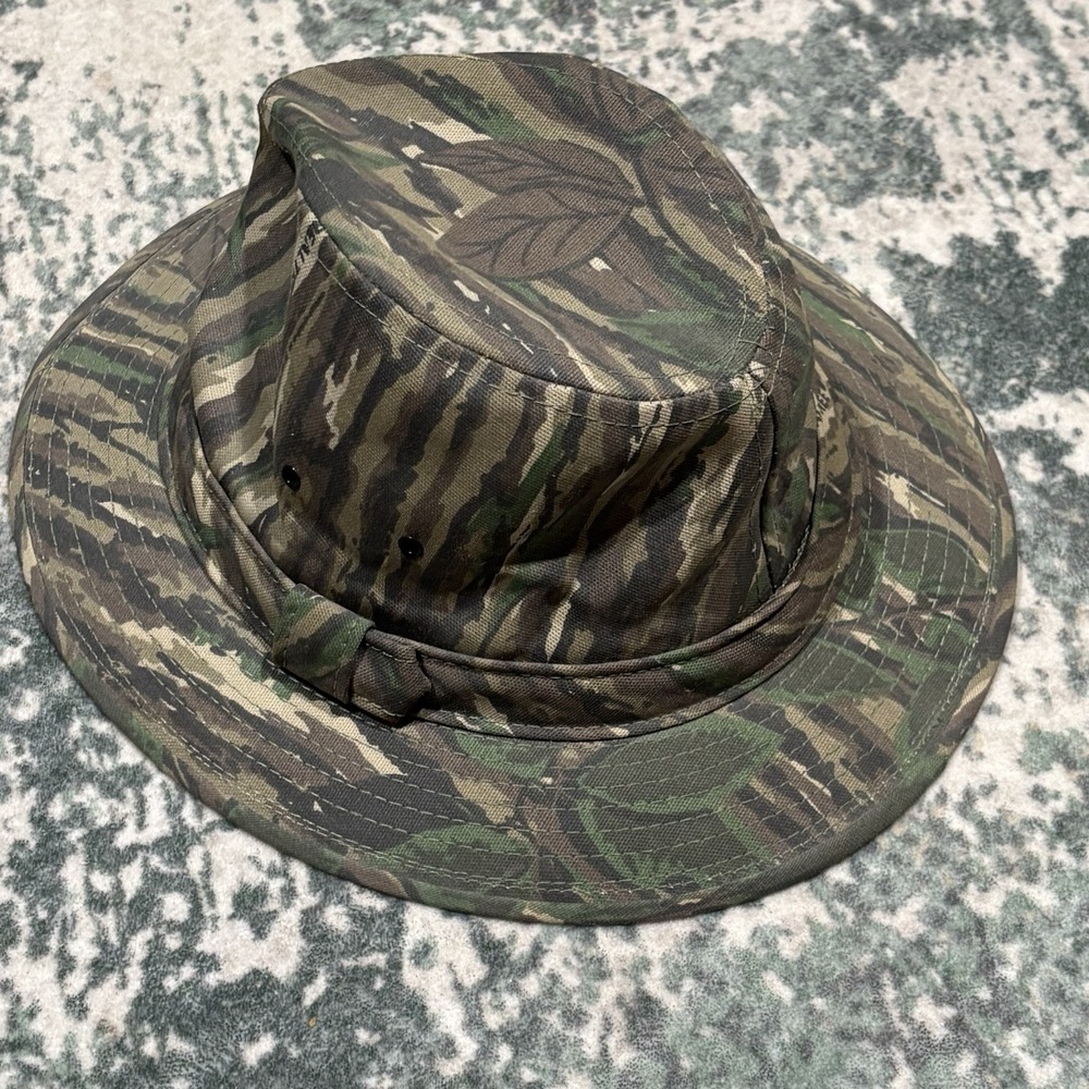 Vintage 90s Sports Afield Tiger Stripe Camo Boonie Hat Bucket Size XL USA